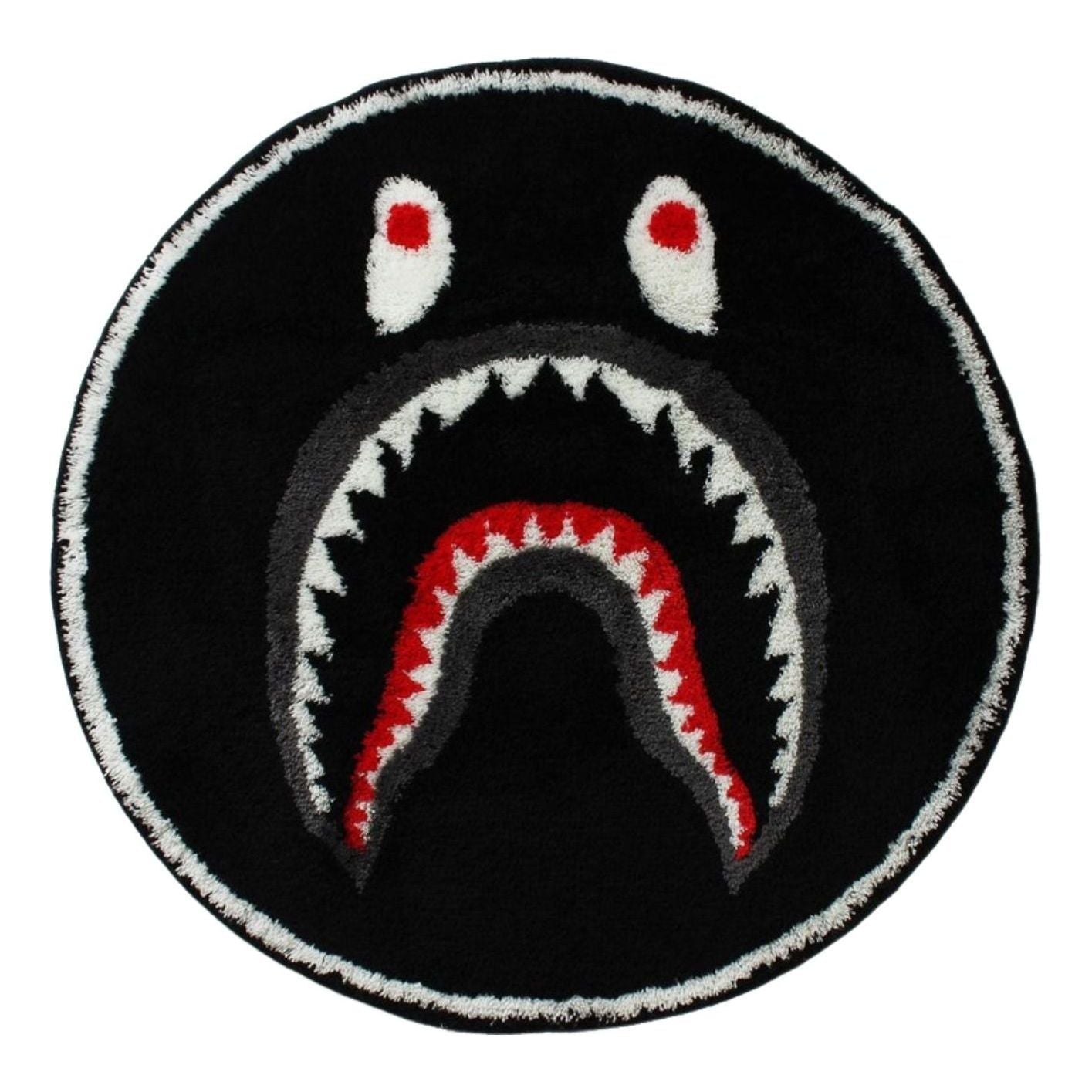 A Bathing Ape Shark Rug Mat 'Black' 1H80-182-032