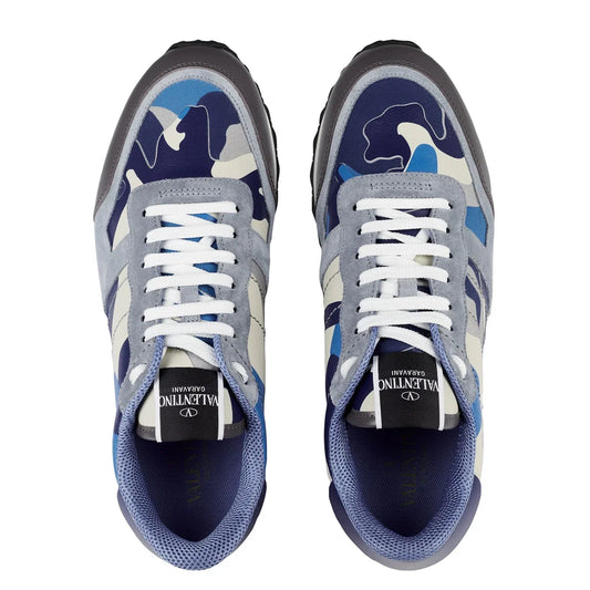 Valentino Blue Grey Camouflage Rockrunner