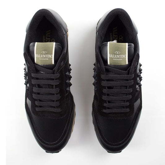 Valentino Black Tonal Side Stud Rockrunner Trainers