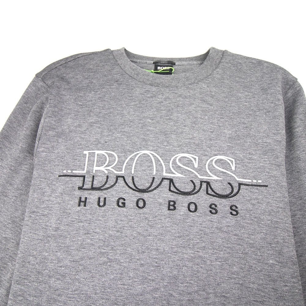 Hugo Boss Salbo Logo Crewneck Sweatshirt Grey
