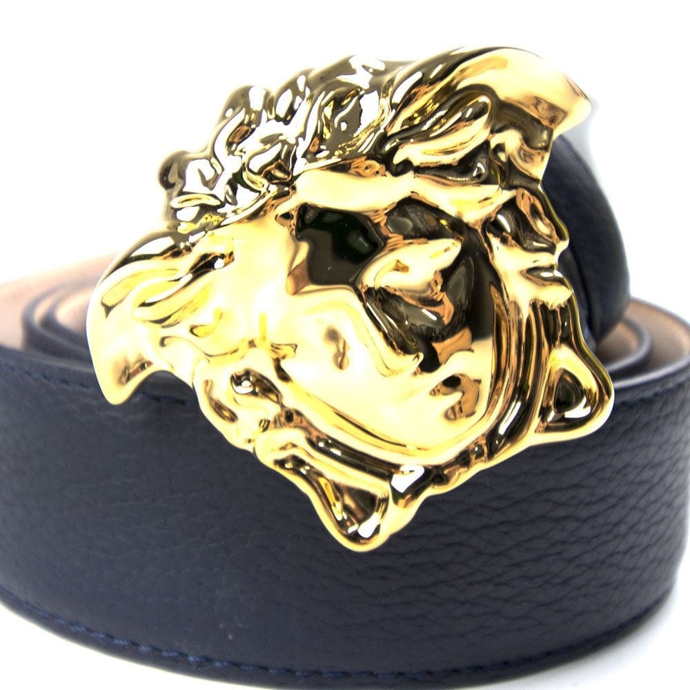 Versace Medusa Head Belt Navy