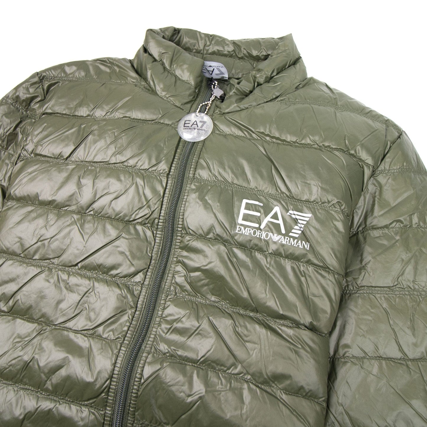 Emporio Armani EA7 Funnel Neck Lightweight Pack Puffa Jacket Forest Green
