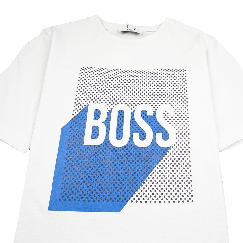 Hugo Boss Kids Square Logo T-Shirt White