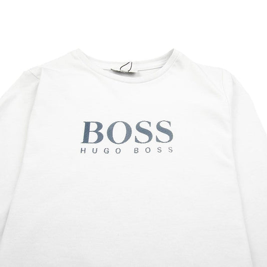 Hugo Boss Kids Chest Logo Long Sleeve T-Shirt White