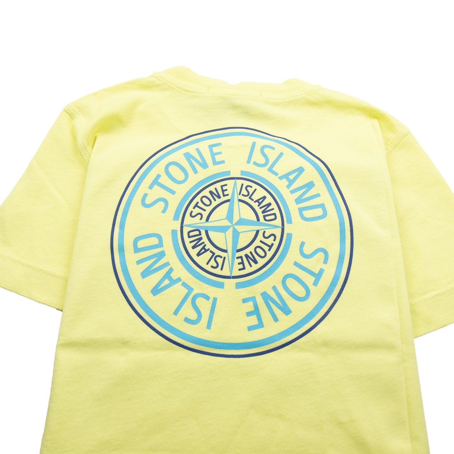 Stone Island Junior Back Compass Logo T-Shirt Yellow