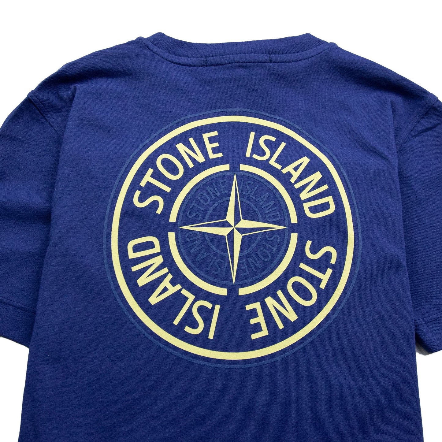 Stone Island Junior Back Compass Logo T-Shirt Blue