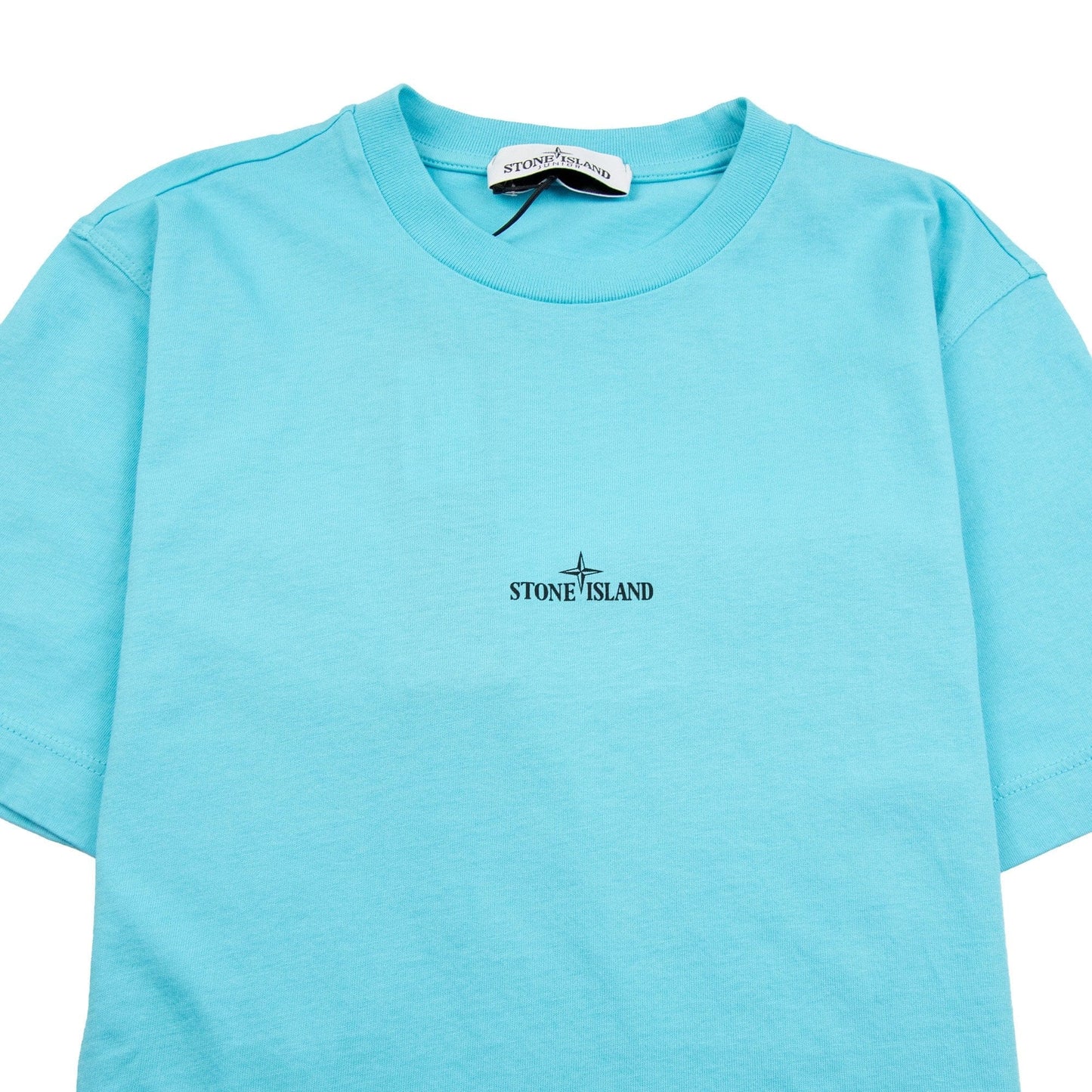 Stone Island Junior Back Mountain Logo T-Shirt Baby Blue