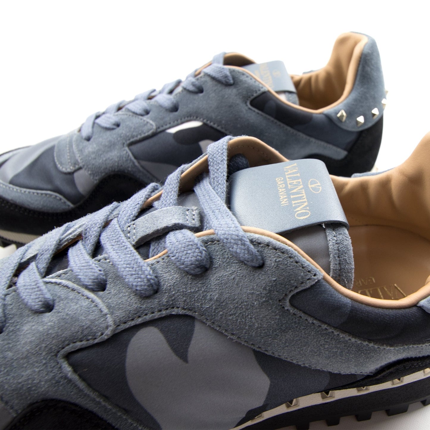 Valentino Metal Stud Runner Sneakers Black/Grey