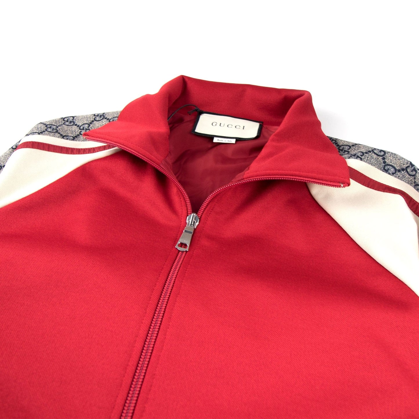 Gucci Oversize Technical Jersey Zip Track Top Red