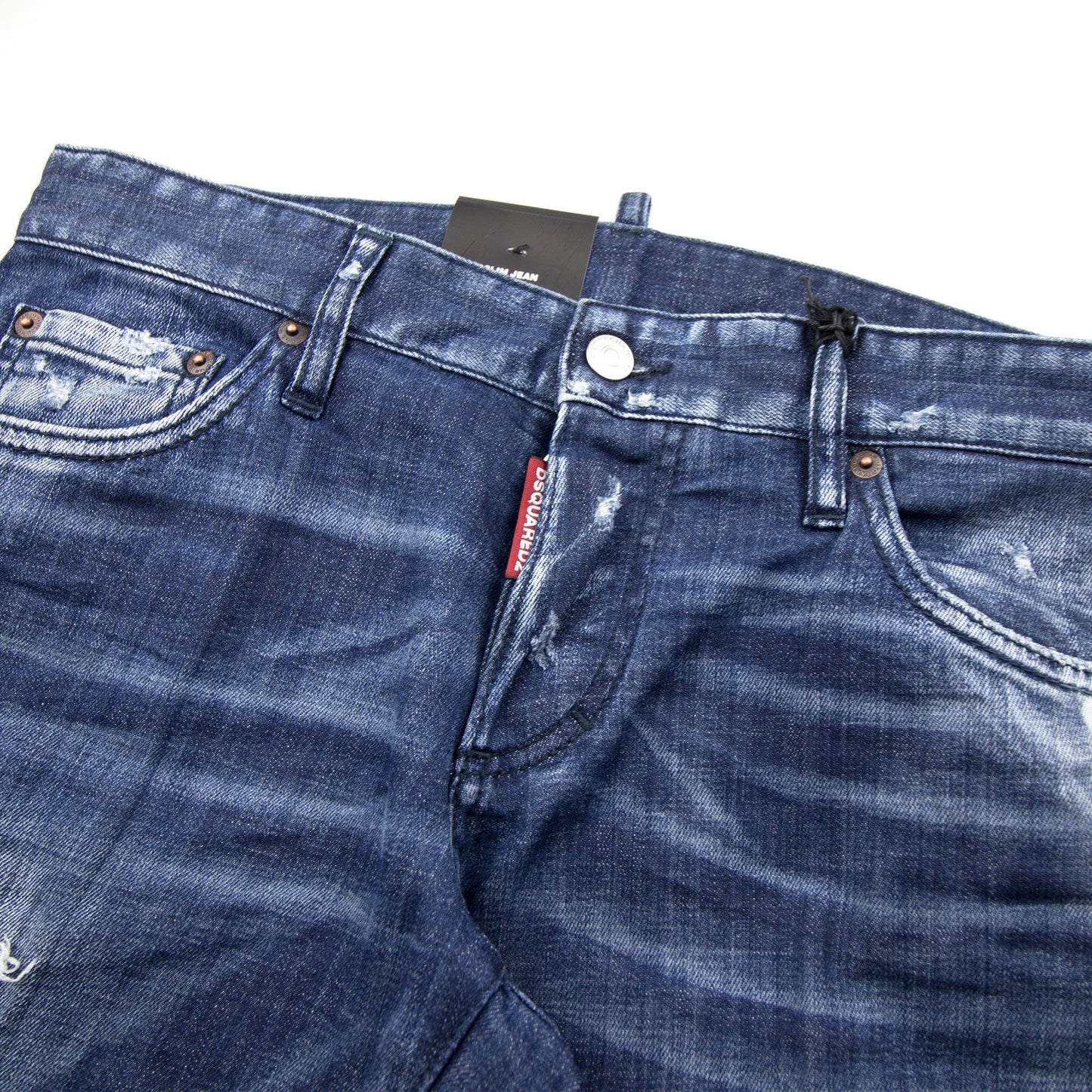 Dsquared2 Green Tape Slim Jean Distressed Denim
