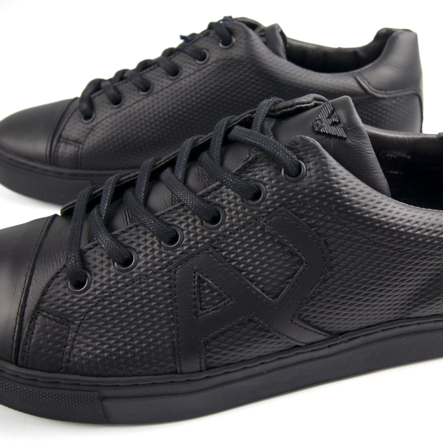 Armani Jeans Leather Low Shoe Black