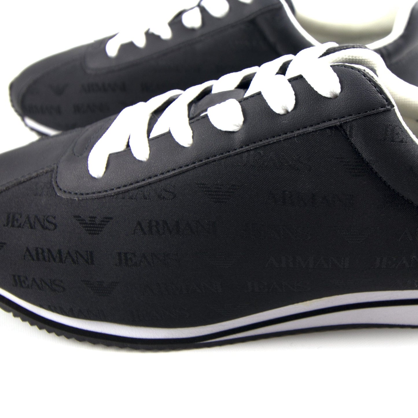 Armani Jeans Monogram Trainer Black