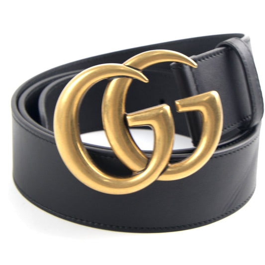 Gucci Leather Belt GG Buckle Black/Gold