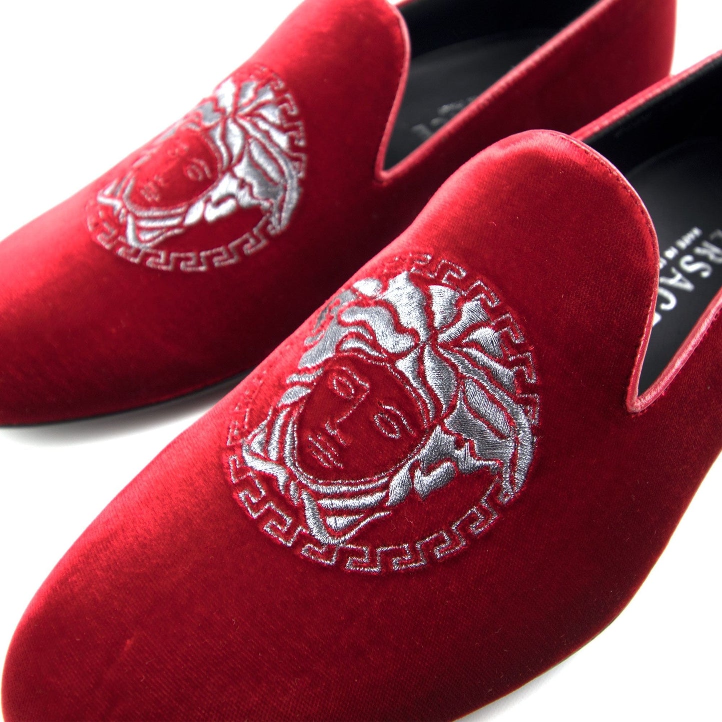Versace Medusa Loafer Velour Red