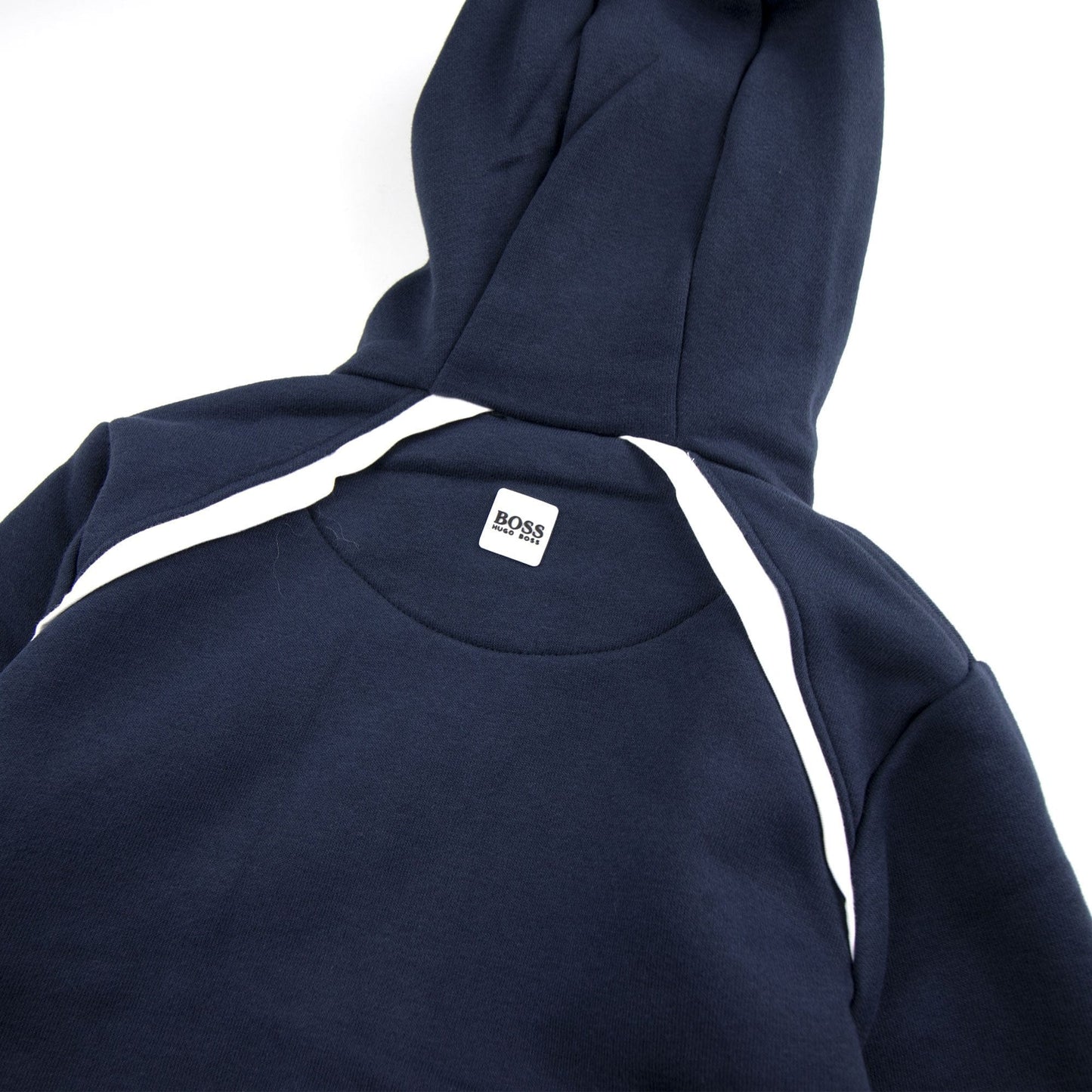 Hugo Boss Kids Rubber Logo Zip Up Hoody Navy