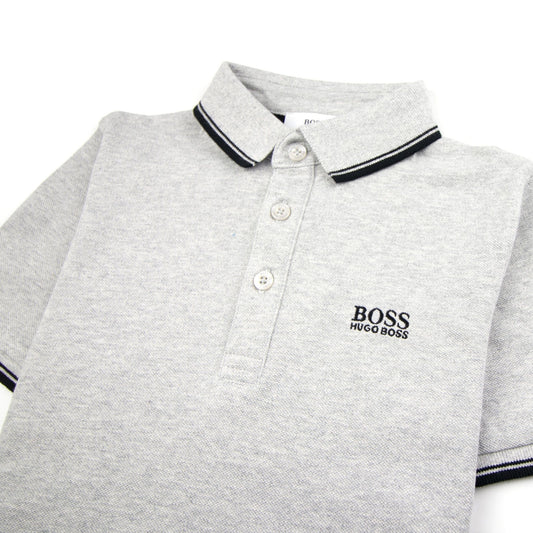 Hugo Boss Kids Tipped Short Sleeve Polo Light Grey