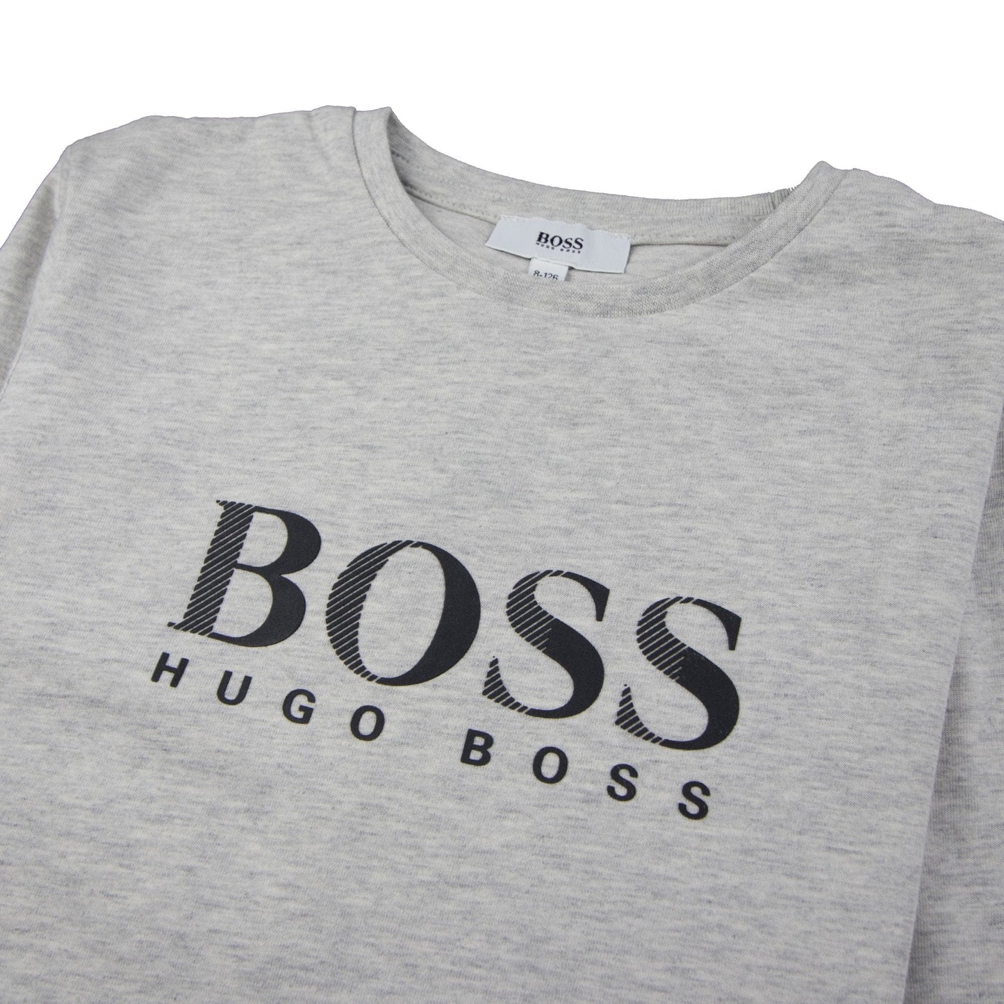 Hugo Boss Kids Chest Logo Long Sleeve T-Shirt Light Grey