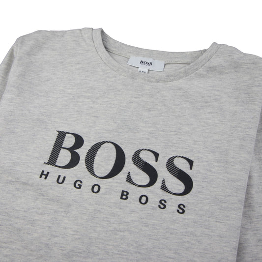 Hugo Boss Kids Chest Logo Long Sleeve T-Shirt Light Grey