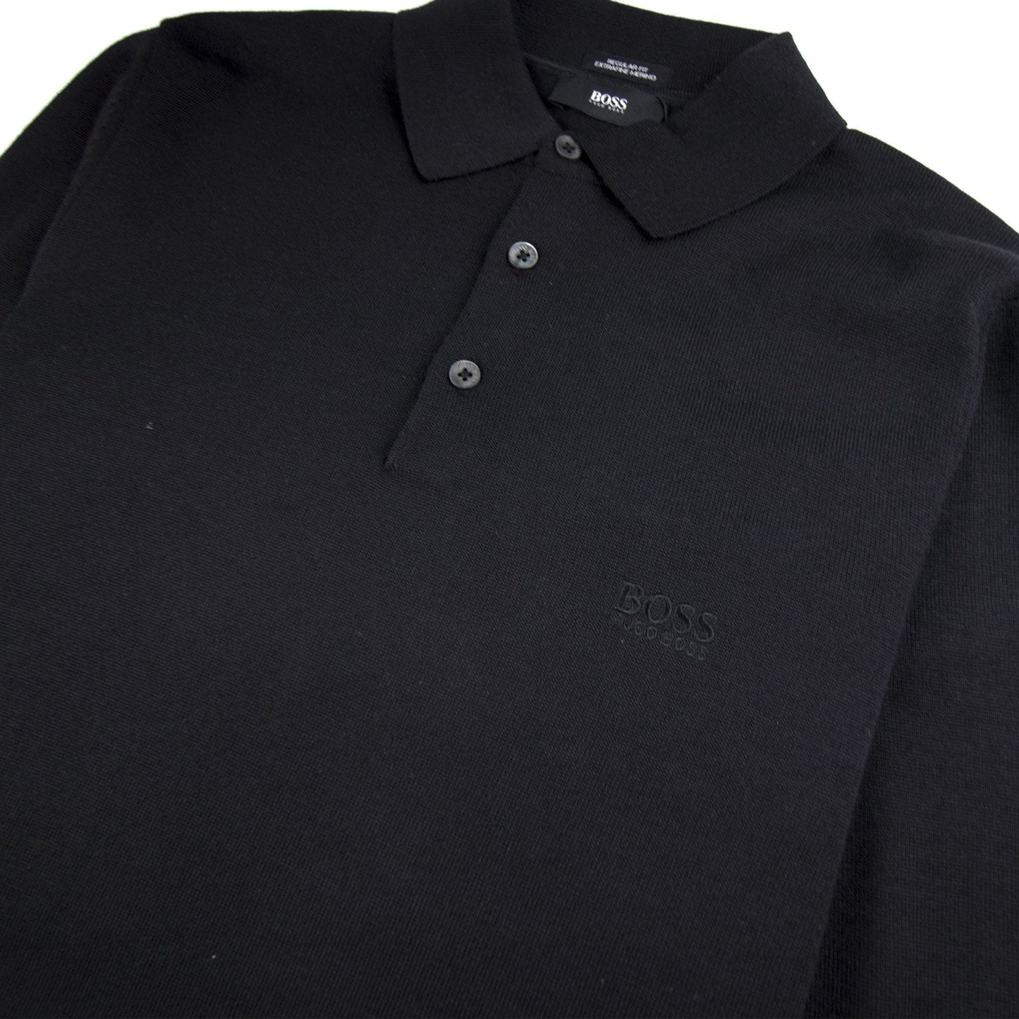 Hugo Boss Banet-B Long Sleeve Knitted Polo Black