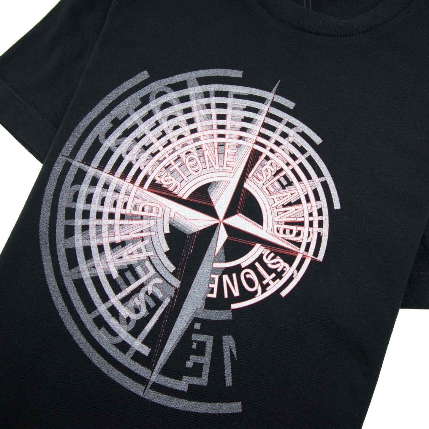 Stone Island Junior Spiral Compass T-Shirt Black