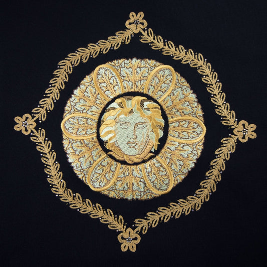 Versace Gold Hibiscus Medusa Sweatshirt Black