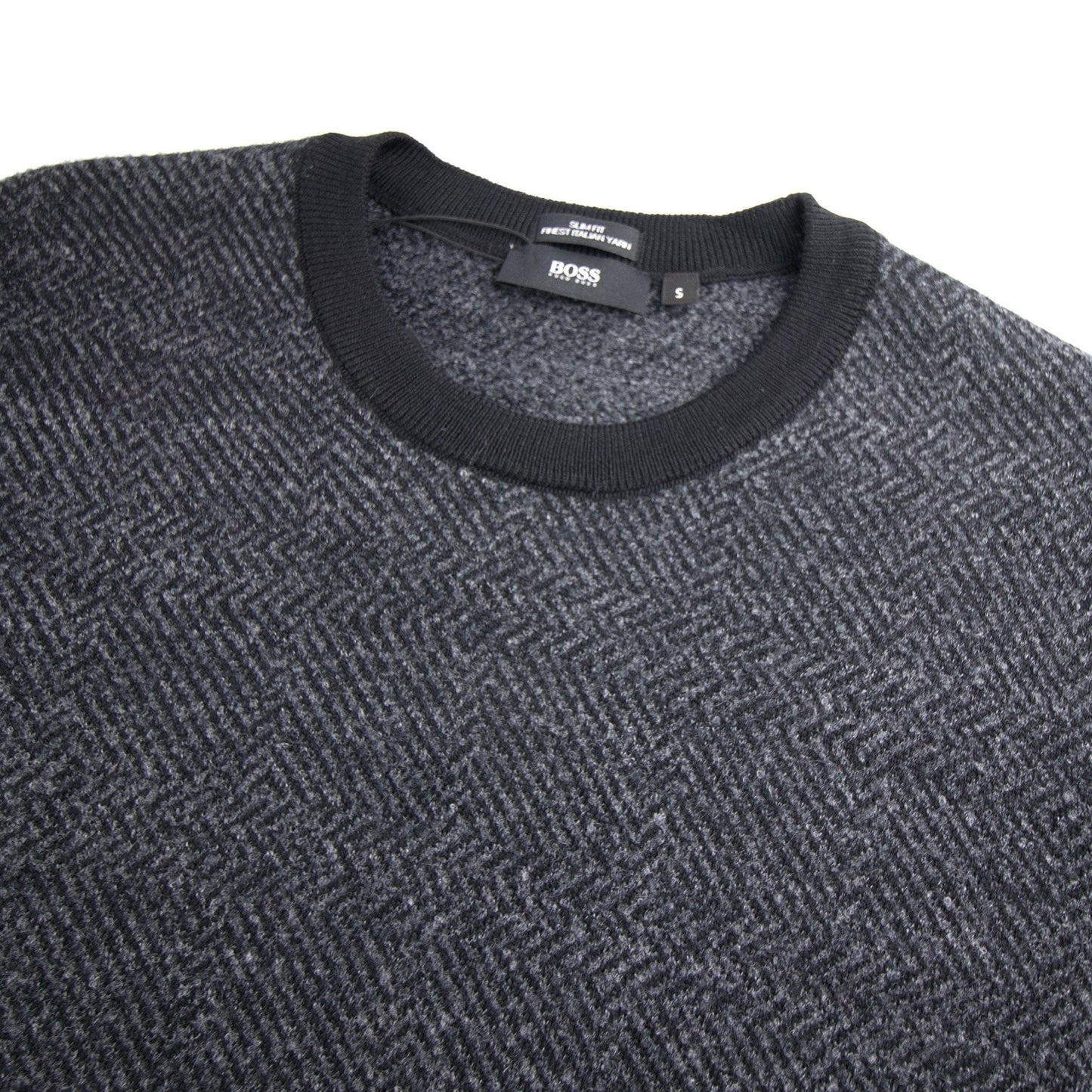 Hugo Boss Notto Weave Knit Jumper Black/grey