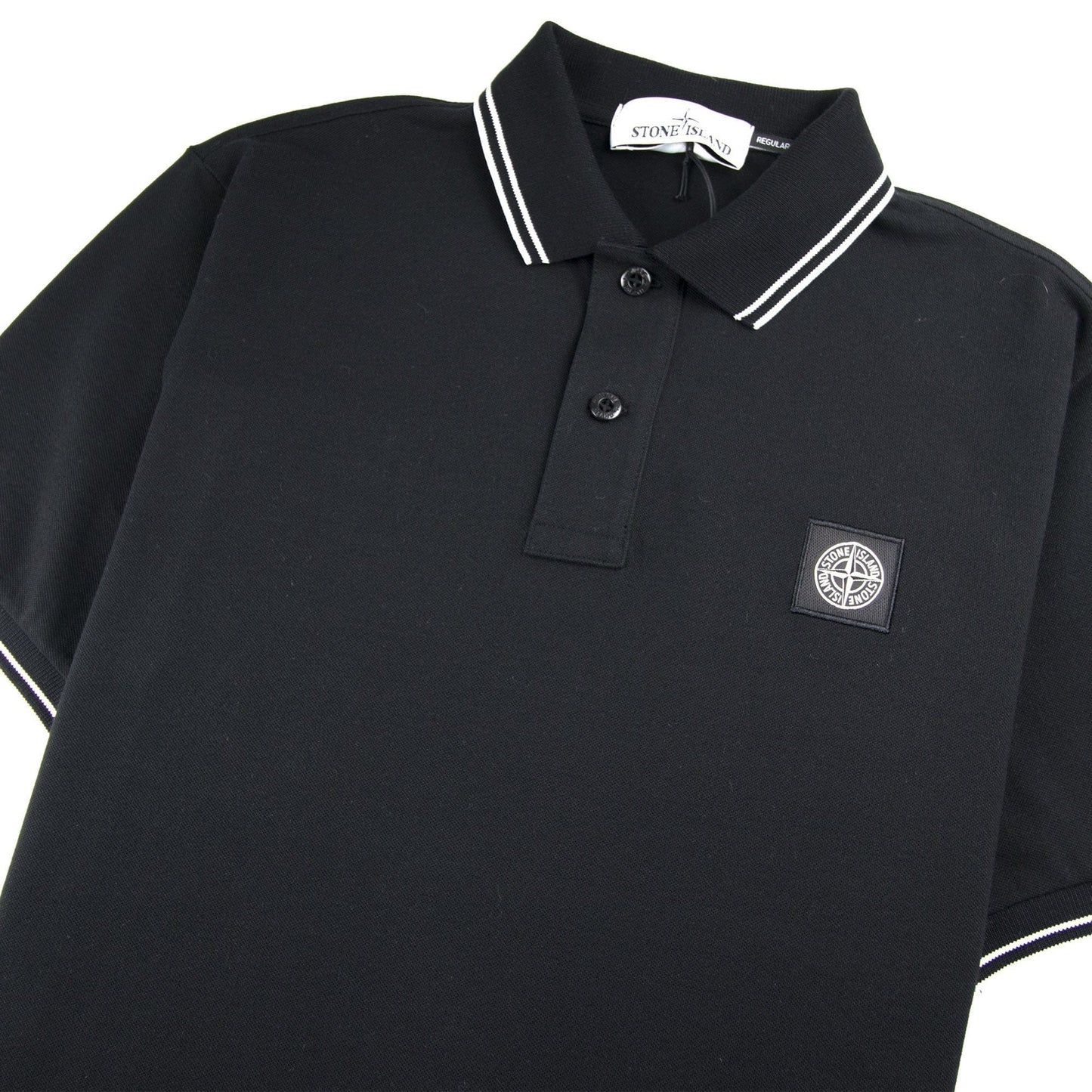 Stone Island Twin Tipped Short Sleeve Polo Shirt 'Regular Fit' Black