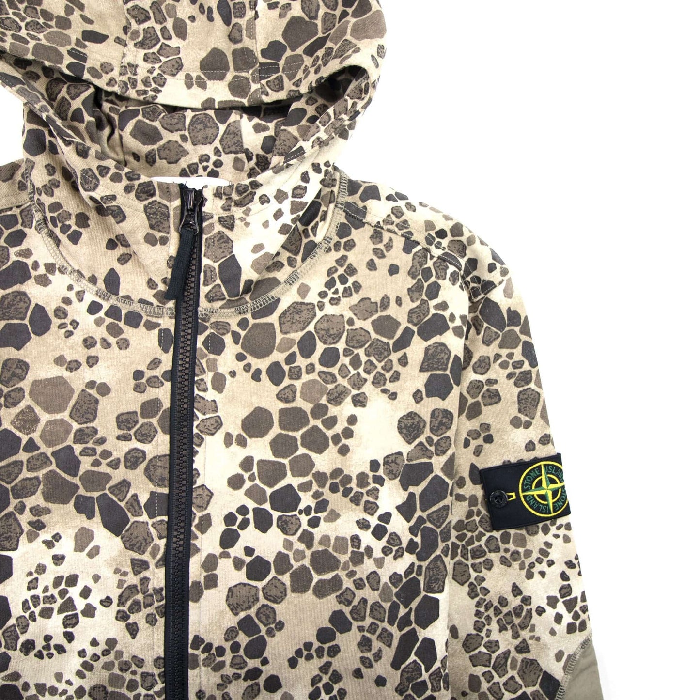 Stone Island Alligator Zip-Up Hoody Beige