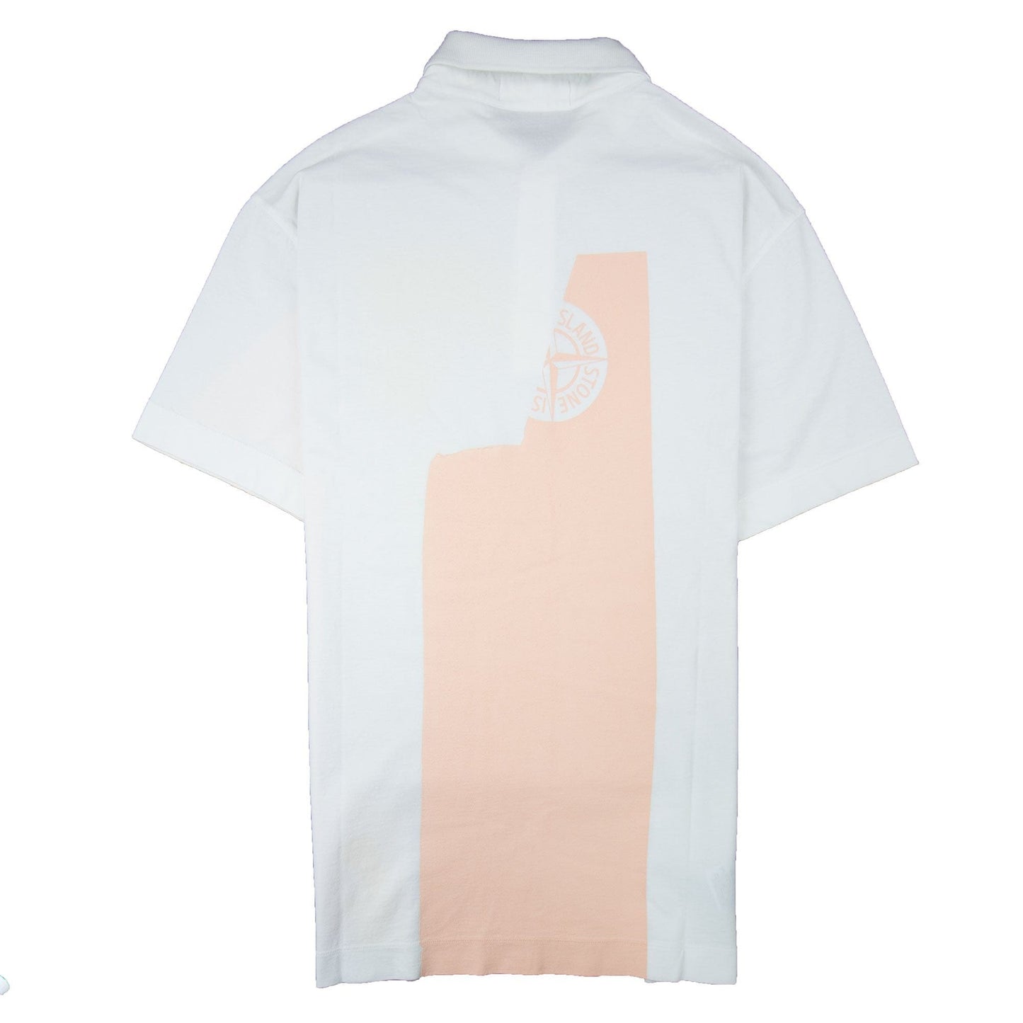 Stone Island Arm And Back Compass Logo Polo Shirt White