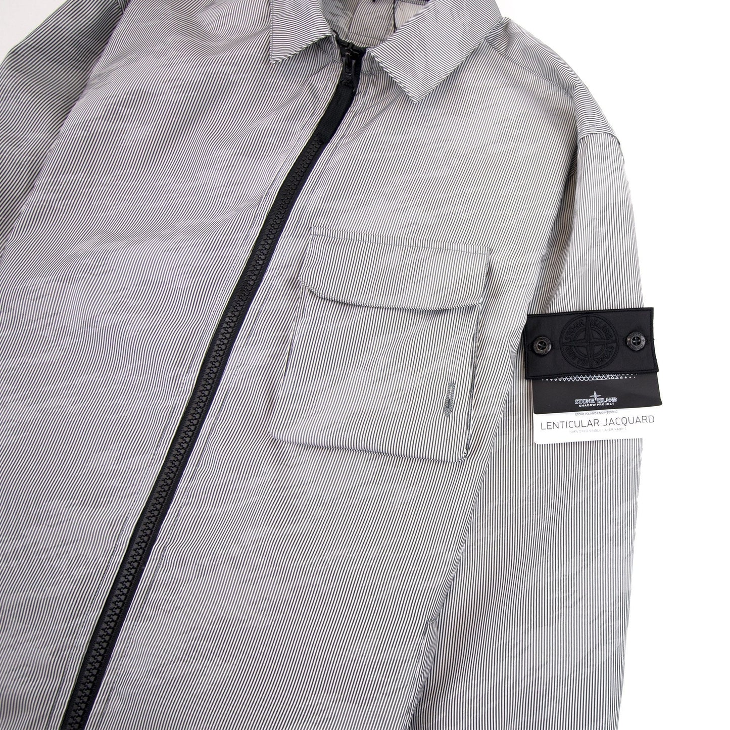 Stone Island Shadow Project Lenticular Zip-up Overshirt Jacket Black V0029