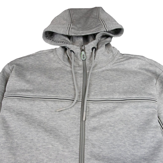 Hugo Boss Saggy Stripe Zip Up Hoody Grey