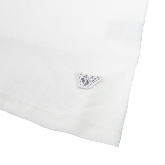 Armani Jeans Letter Logo Short Sleeve Polo Shirt White