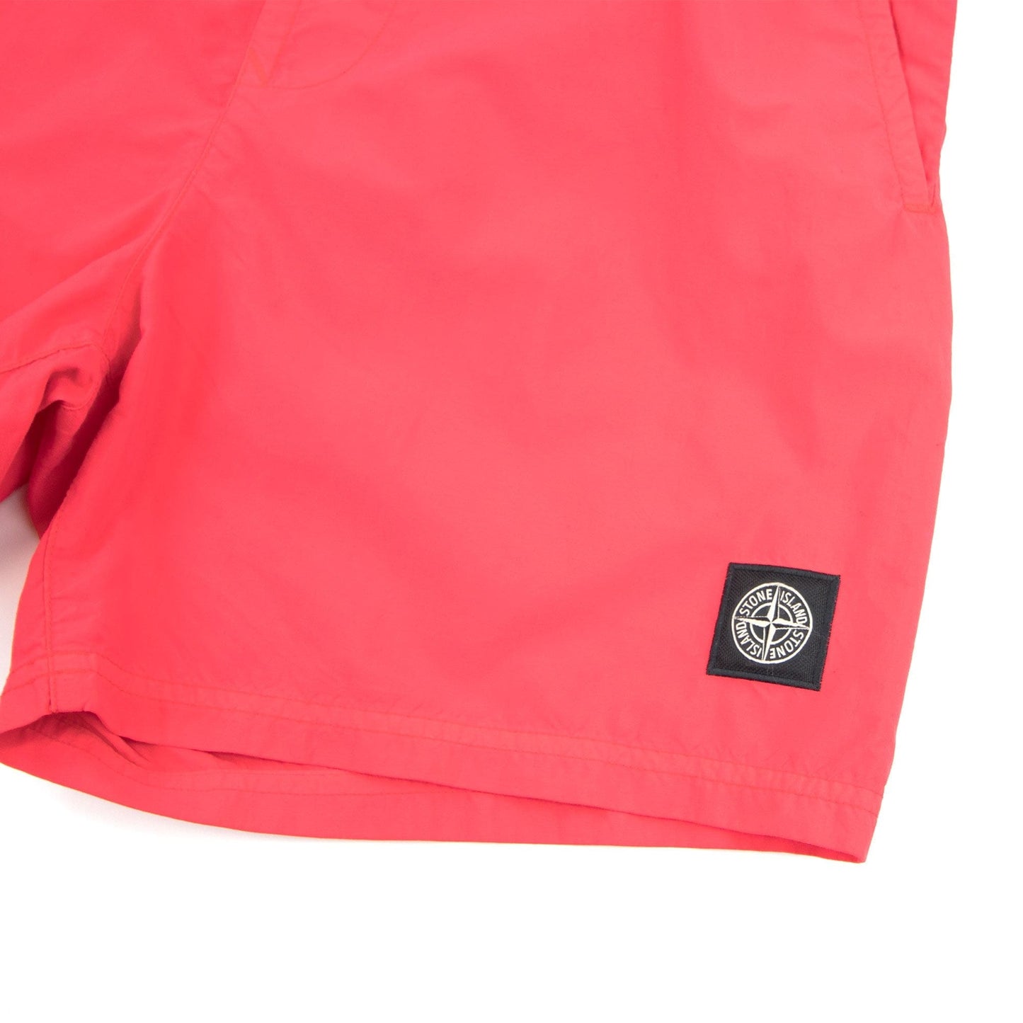 Stone Island Logo Patch Swim Shorts Coral V0036