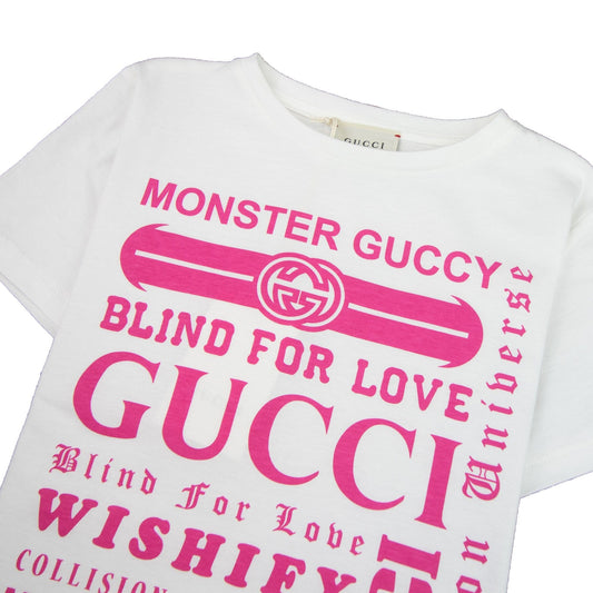 Gucci Junior Logomania Print T-shirt Cream/Pink 9473