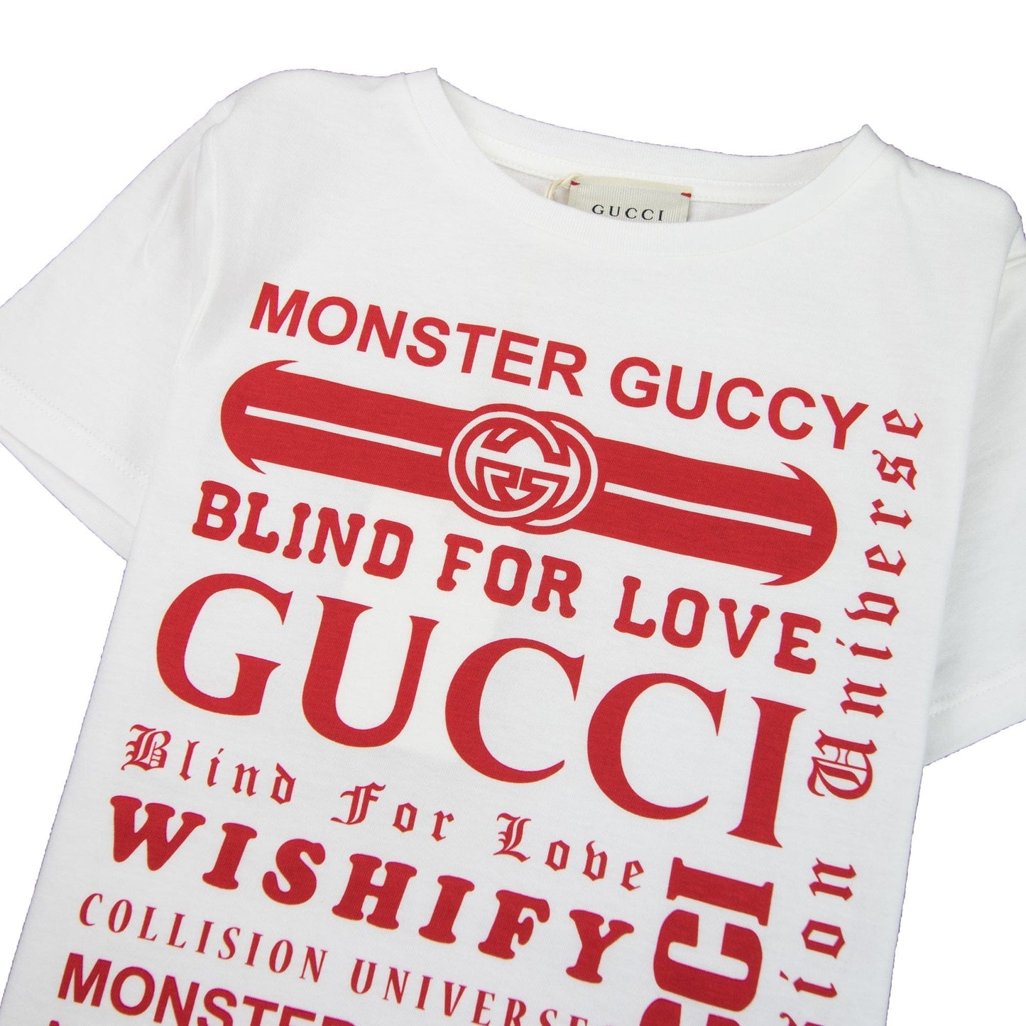 Gucci Junior Logomania Print T-Shirt Cream/Red 9250