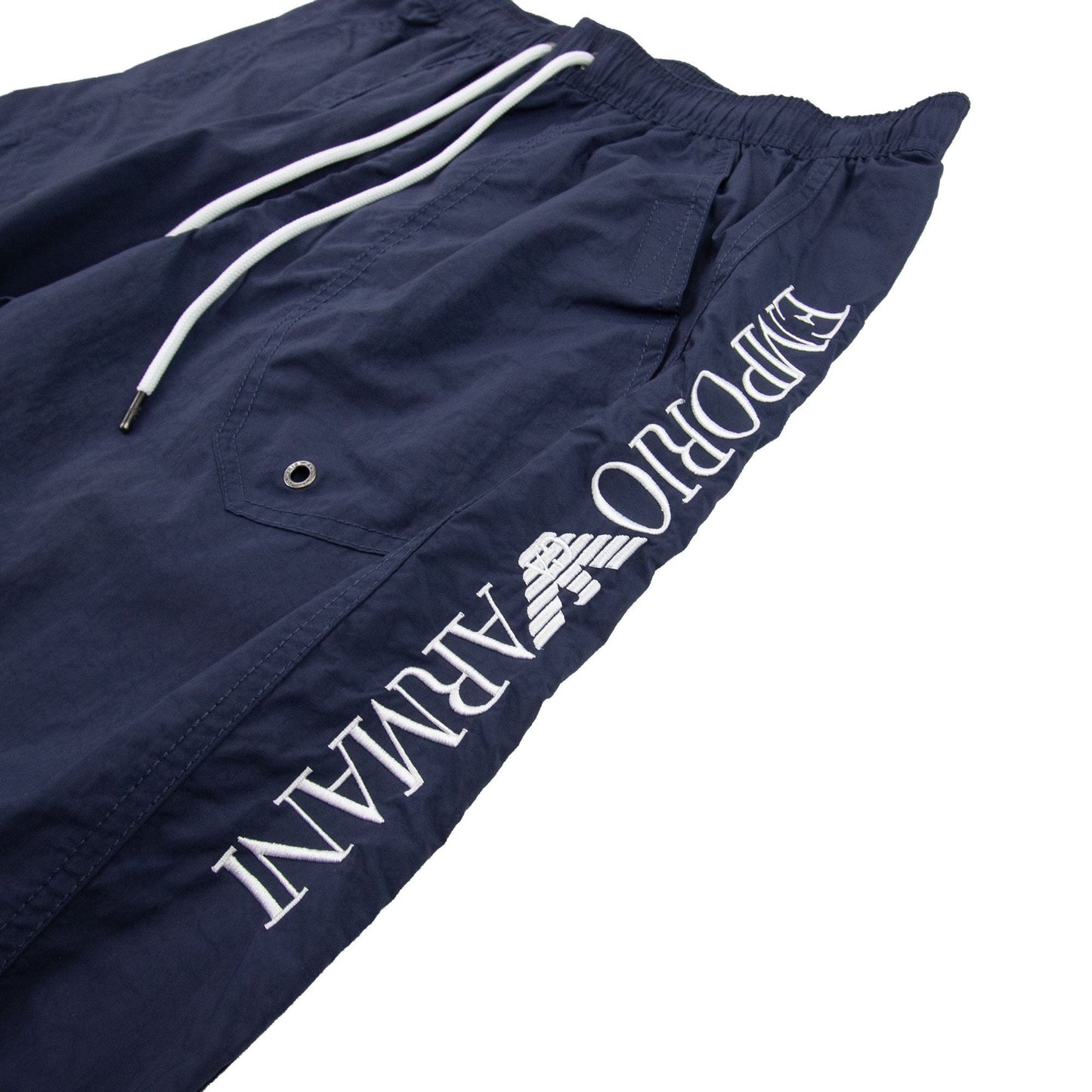 Emporio Armani Side Logo Swim Shorts Navy Blue