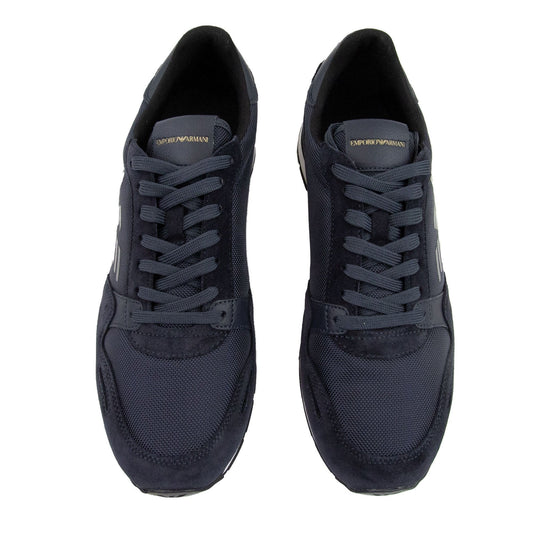 Emporio Armani Eagle Logo Running Trainer Navy