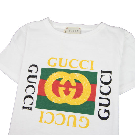 Gucci Junior Gucci Logo T-shirt White 9112
