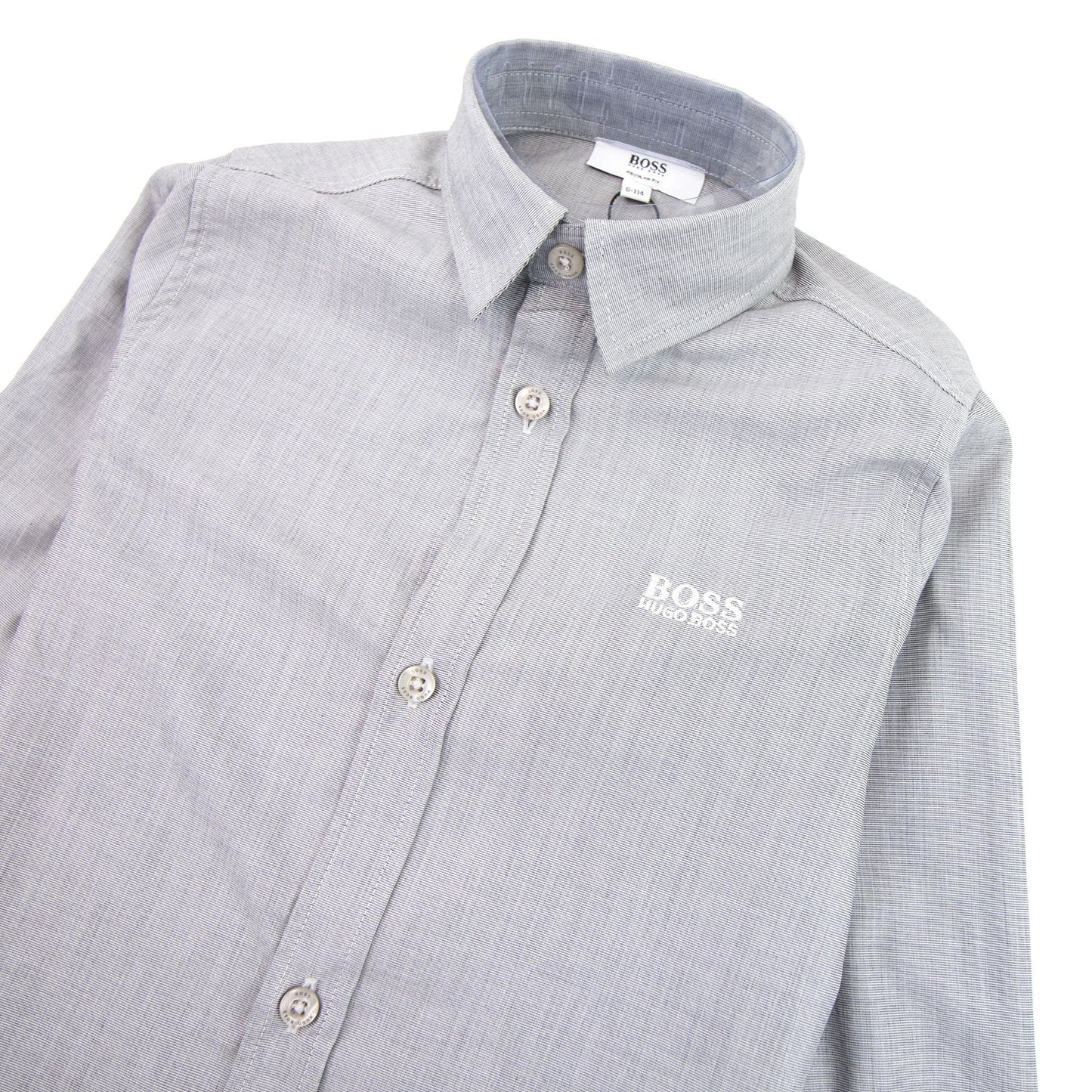 Hugo Boss Kids Long Sleeve Shirt Grey