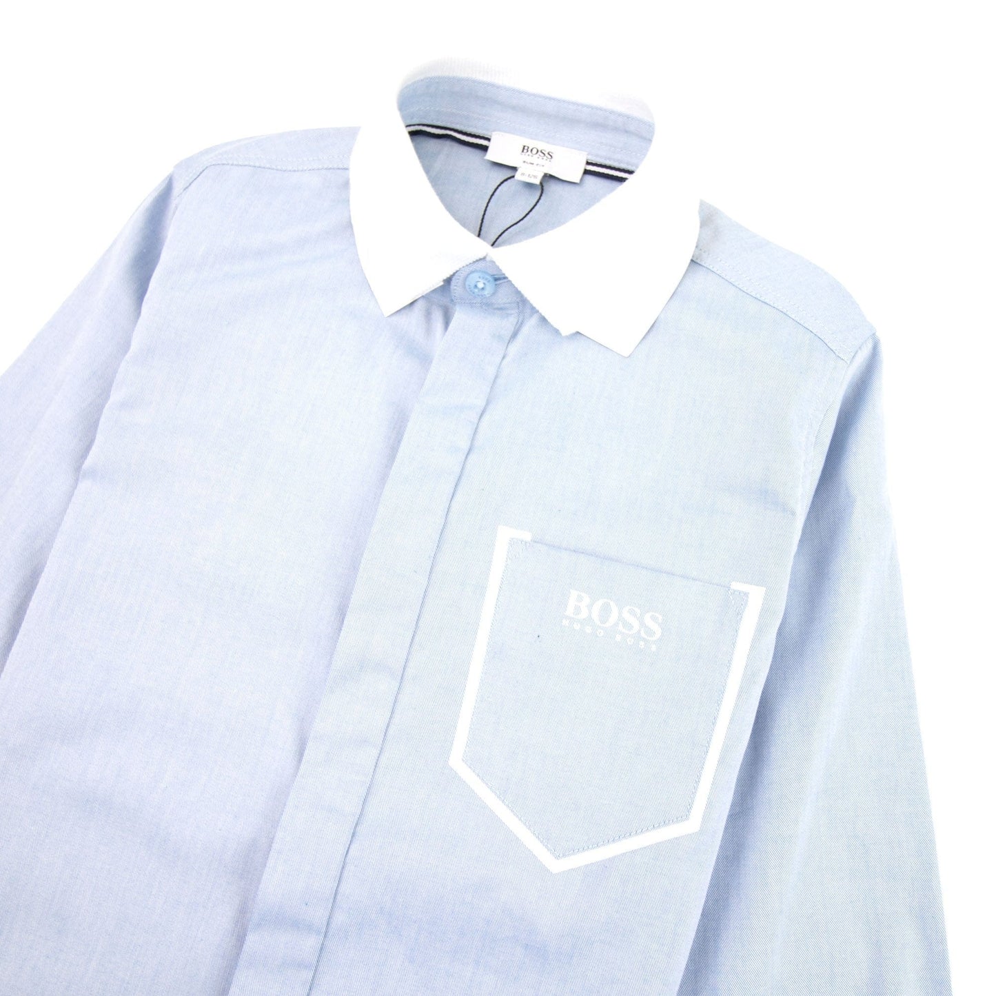 Hugo Boss Kids Long Sleeve Contrast Pocket Shirt Sky Blue