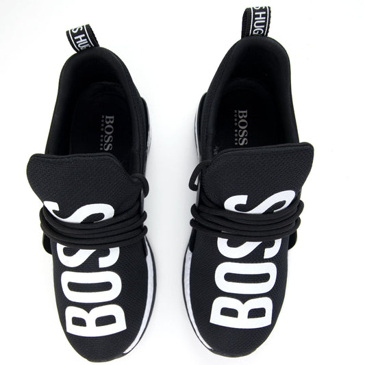 Hugo Boss Kids Large Boss Running Trainer Black/white