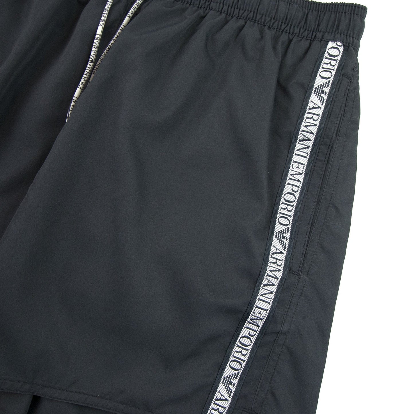Emporio Armani Silver Side Logo Swim Shorts Black 00020
