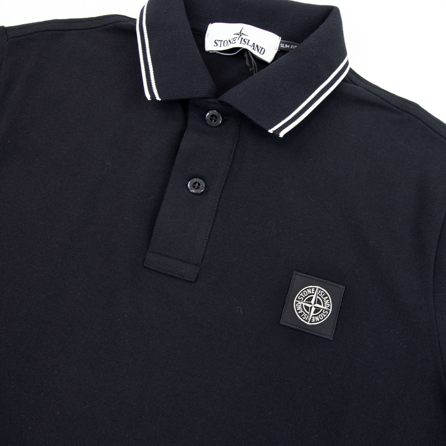 Stone Island 22S18 Slim Fit Polo Shirt Black V0029