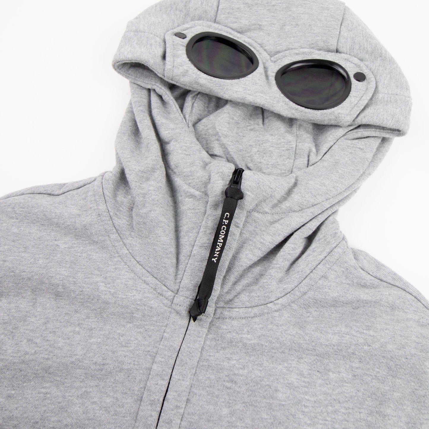 CP Company Diagonal Raised Fleece Goggle Full Zip Hoodie Grey M93