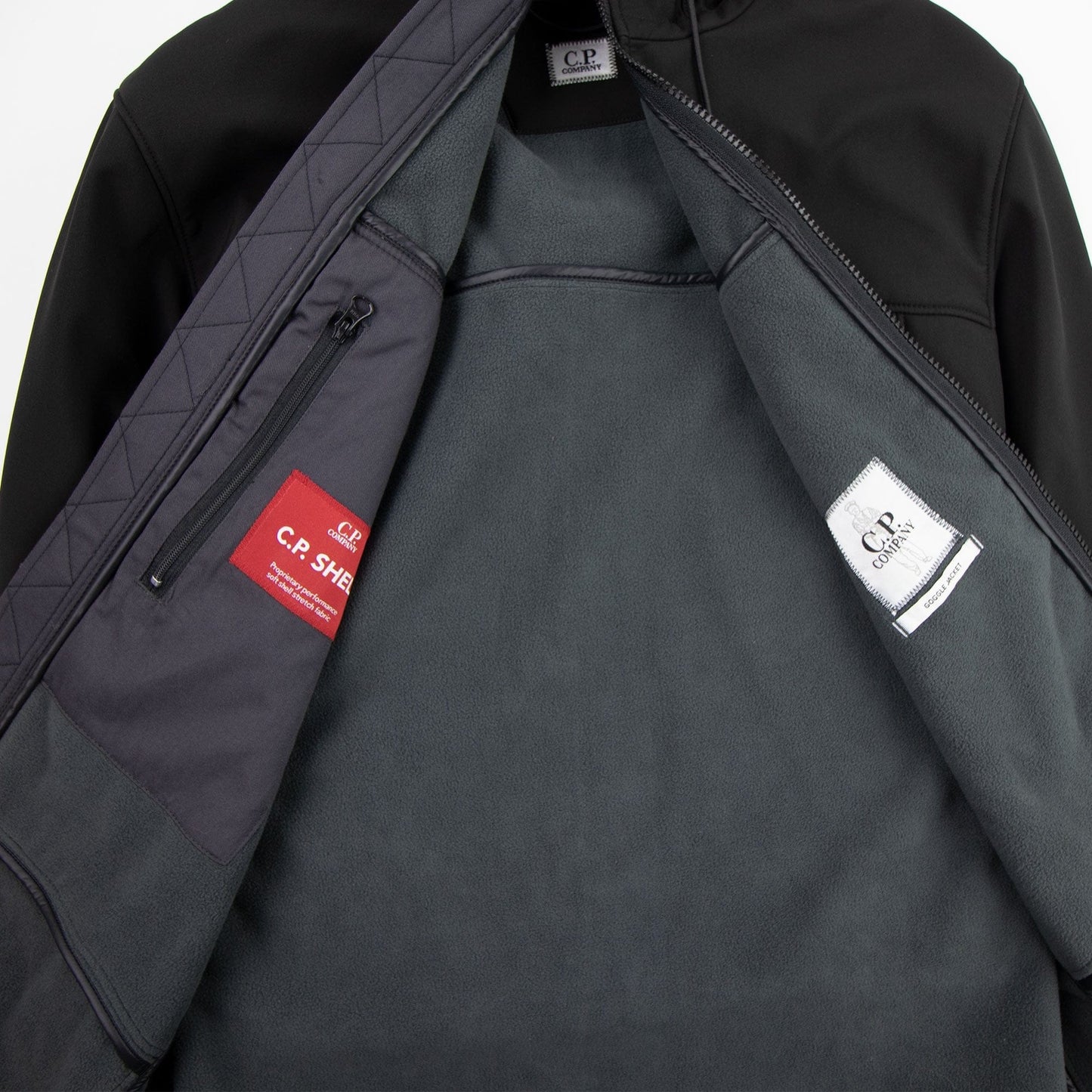 CP Company Shell Concealed Goggle Jacket Black 999