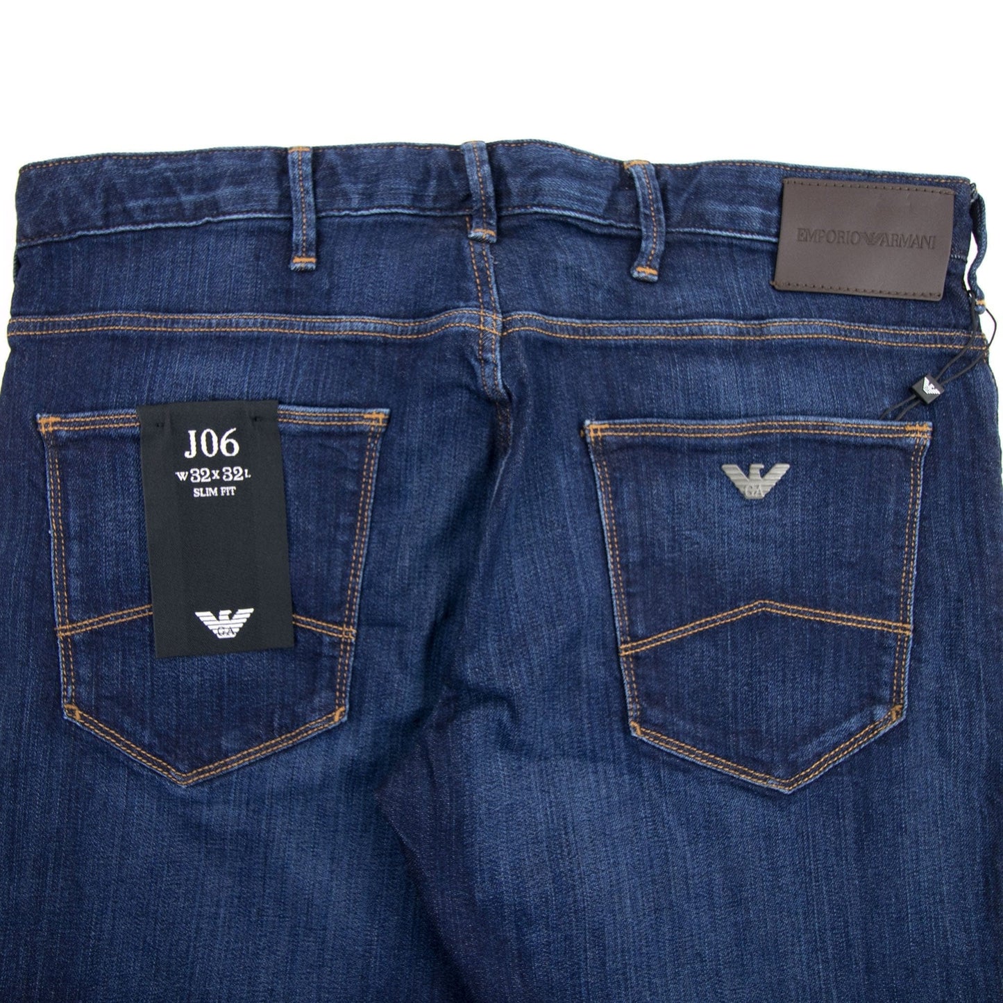 Emporio Armani J06 Slim Fit Tobacco Stitch Jean 0941 Denim Blue