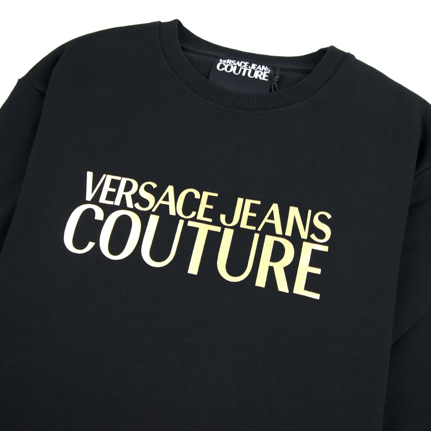 Versace Jeans Couture Logo Crew Neck Sweatshirt Black