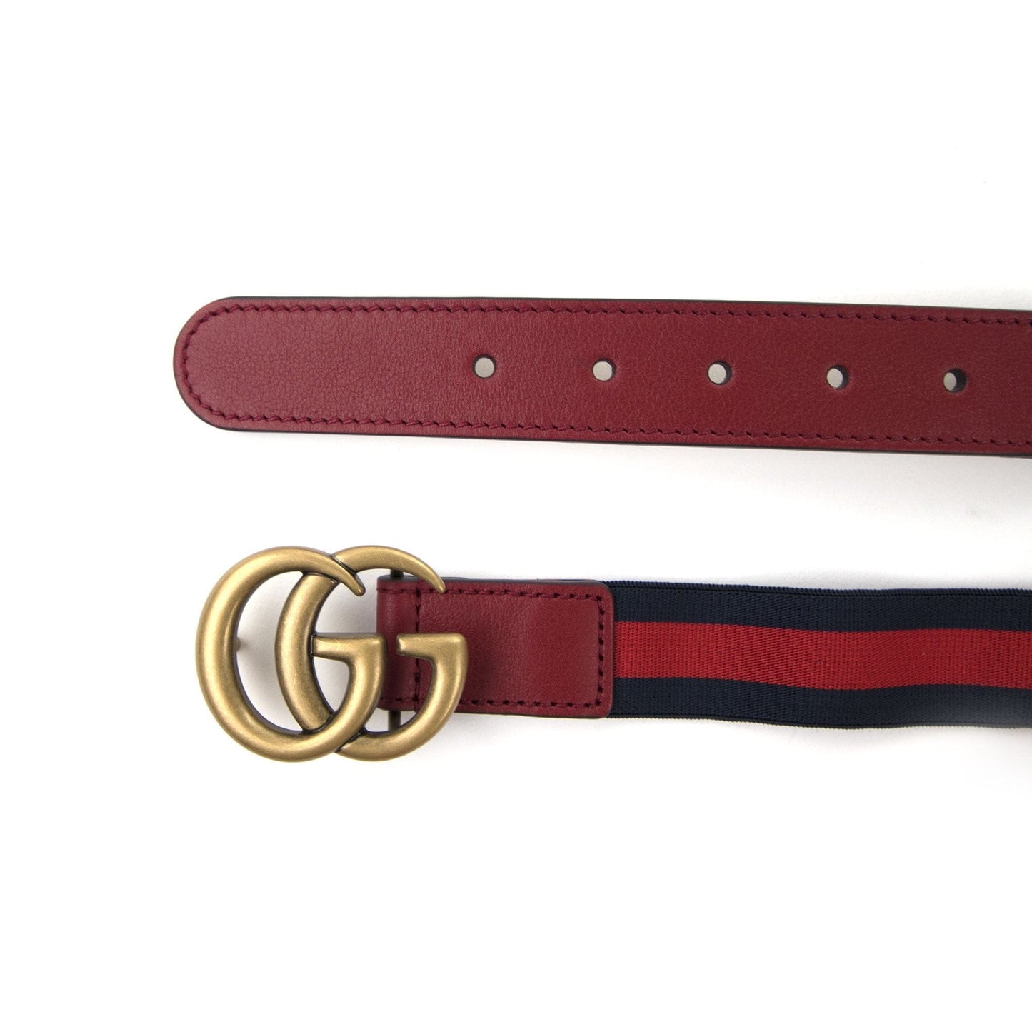 Gucci Junior Double GG Belt Red/Blue Web