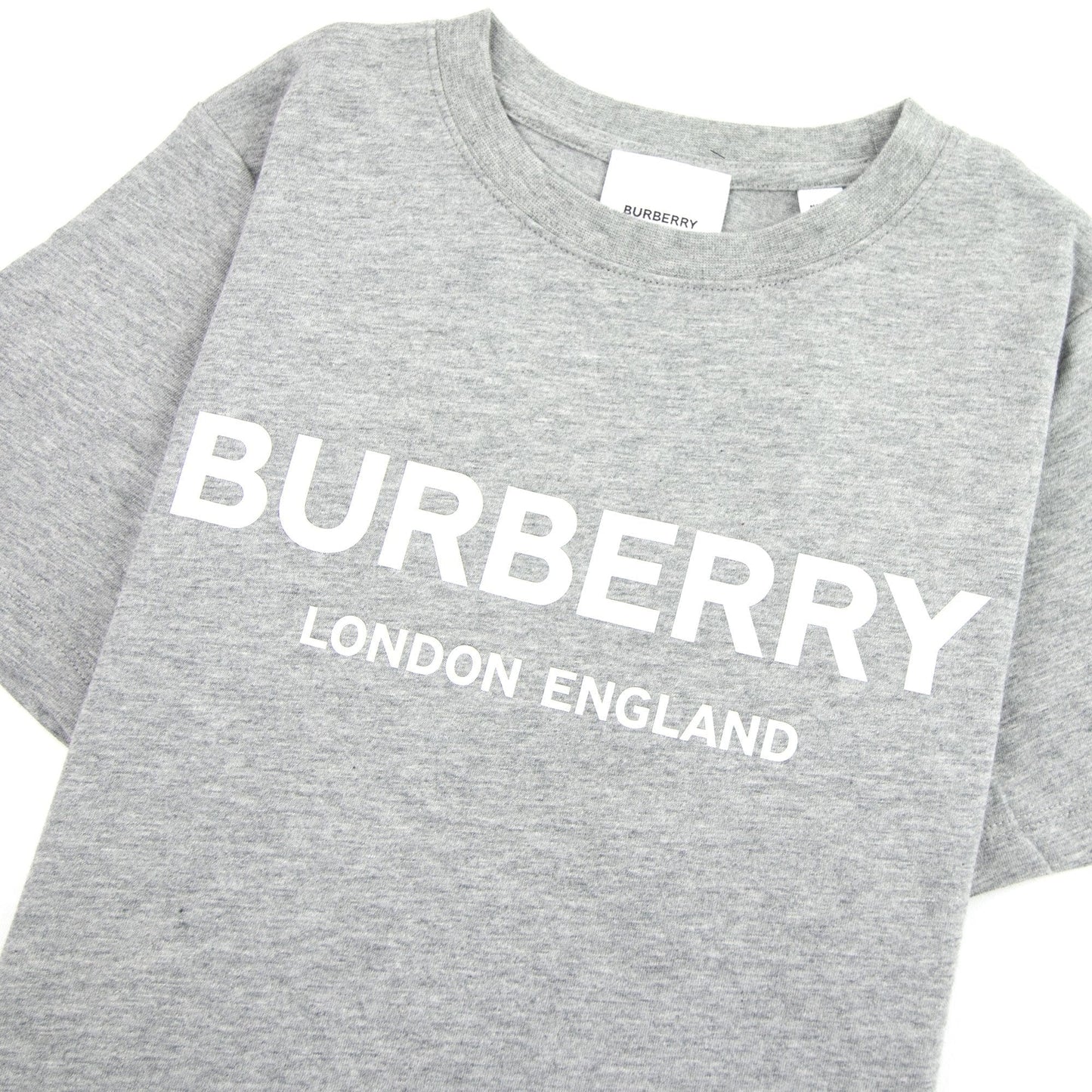 Burberry Children Branded Cotton T-shirt Grey Melange