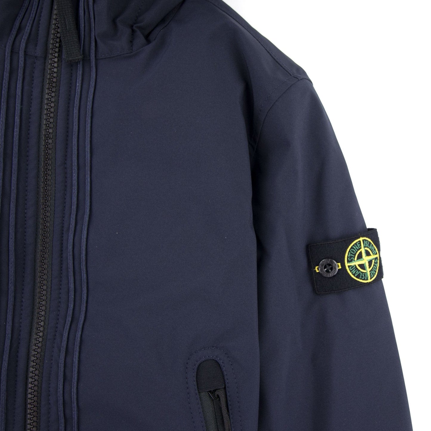 Stone Island Junior Primaloft Hooded Soft Shell Jacket Navy Blue V0020
